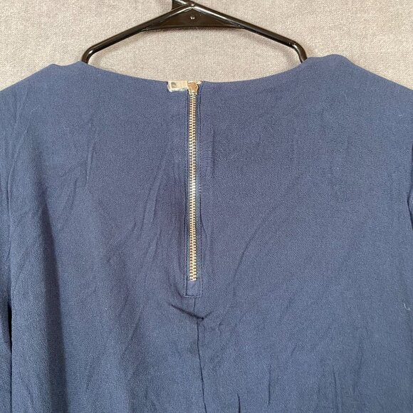 Armani Exchange Womens Navy Wrap-Style Romper Tie Waist Pockets Womens Size 6 - Picture 9 of 11